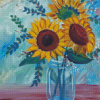 Sunflowers In Jar Art Diamond Painting