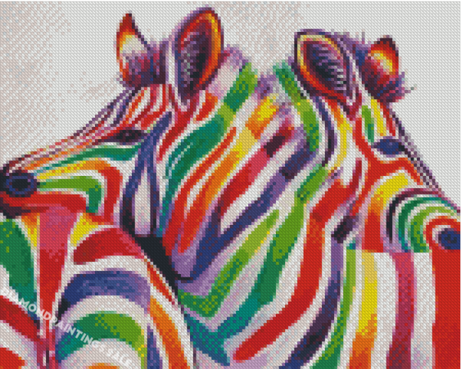 Two Colorful Zebra Diamond Painting