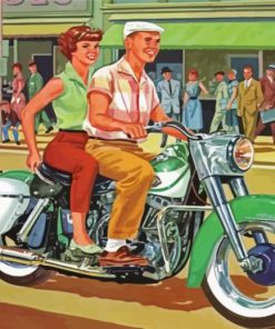 Vintage Motorbike Couple Diamond Painting