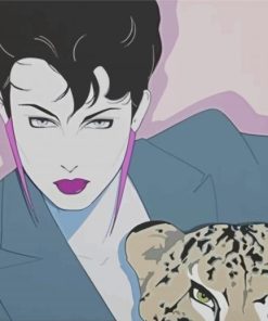 Woman With Cheetah By Patrick Nagel Diamond Painting