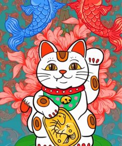 Adorable Chinese Lucky Cat Diamond Painting