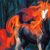 Aesthetic Fire Unicorn Diamond Painting