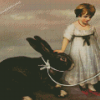 Aesthetic Girl With Rabbits Diamond Painting