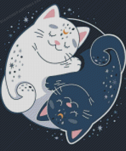 Aesthetic Yin Yang Cats Diamond Painting