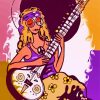 Aesthetic Hippie Girl Guitar Diamond Painting