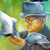 Aesthetic Man Feeding Birds Diamond Painting