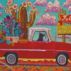 Aesthetic Red Truck In Desert Diamond Painting