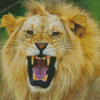 Aesthetic Roaring Lion Diamond Painting