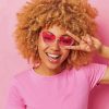 Afro Girl With Heart Glasses Diamond Painting