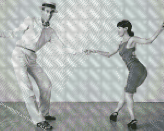 Black And White Swing Dancers Diamond Painting