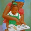 Black Mother Teaching Her Daughter Diamond Painting