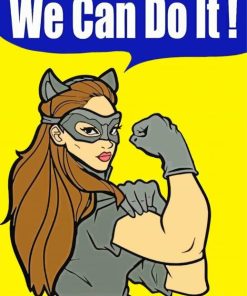 Cat Woman We Can Do It Diamond Painting