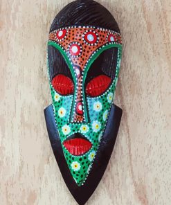 Colorful African Wood Mask Diamond Painting