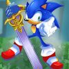 Cool Sonic With Sword Diamond Painting