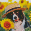 Dog With Sunflowers Diamond Painting