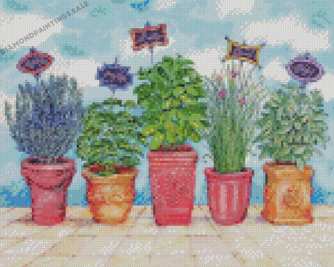 Herb Plant Pots Diamond Painting