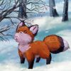 Little Fox In Snow Art Diamond Painting