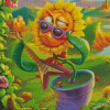 Musician Sunflower Diamond Painting