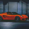 Orange Lotus Car Diamond Painting