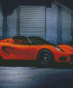 Orange Lotus Car Diamond Painting