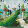 Peacock Couple On Fountain Diamond Painting