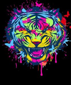 Rainbow Splash Tiger Diamond Painting