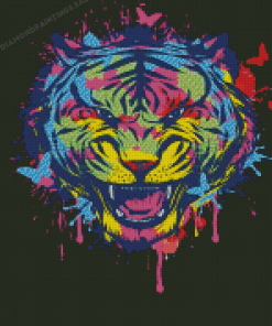 Rainbow Splash Tiger Diamond Painting