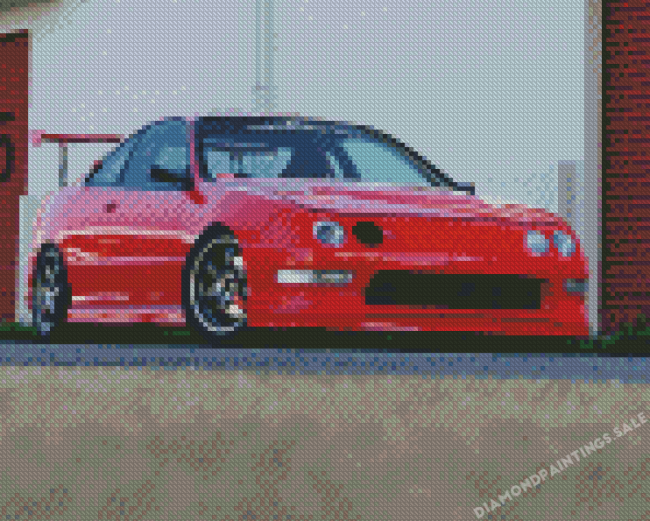 Red Honda Integra Car Diamond Painting