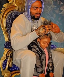 Single Dad Taking Care Of His Daughter Diamond Painting