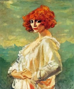 Vintage Lady With Red Hair Diamond Painting