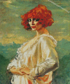 Vintage Lady With Red Hair Diamond Painting