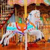 White Carousel Diamond Painting