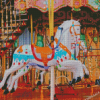 White Carousel Diamond Painting