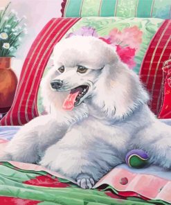 White Poodle Dog Art Diamond Painting