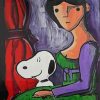 Woman And Her Dog Diamond Painting