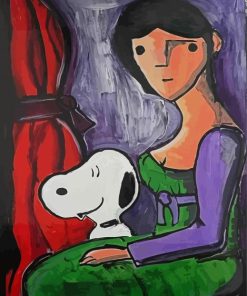 Woman And Her Dog Diamond Painting
