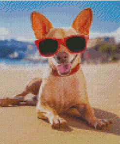 Aesthetic Beach Dog Diamond Painting