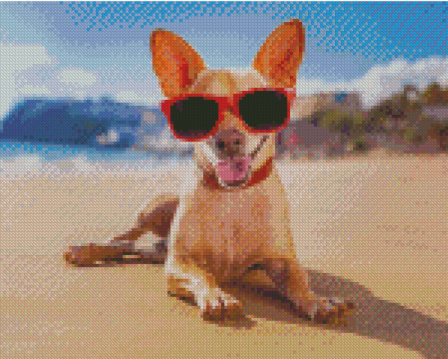 Aesthetic Beach Dog Diamond Painting