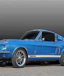 Blue Classic Ford Mustang Diamond Painting