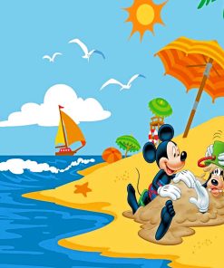 Mickey Enjoying His Summer With Friends Diamond Painting