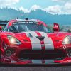 White And Red Dodge Viper Car Diamond Painting