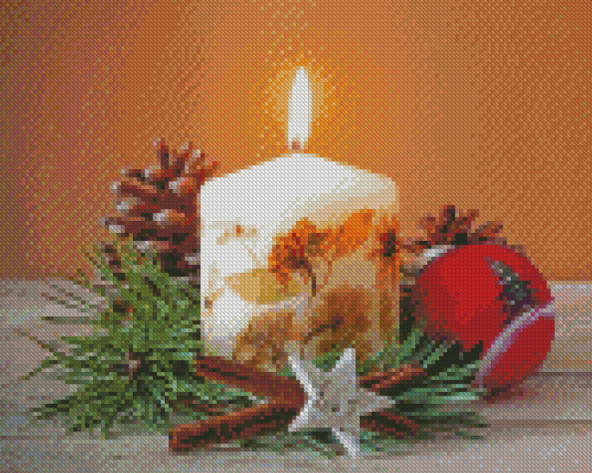 Aesthetic Christmas Candle Diamond Painting