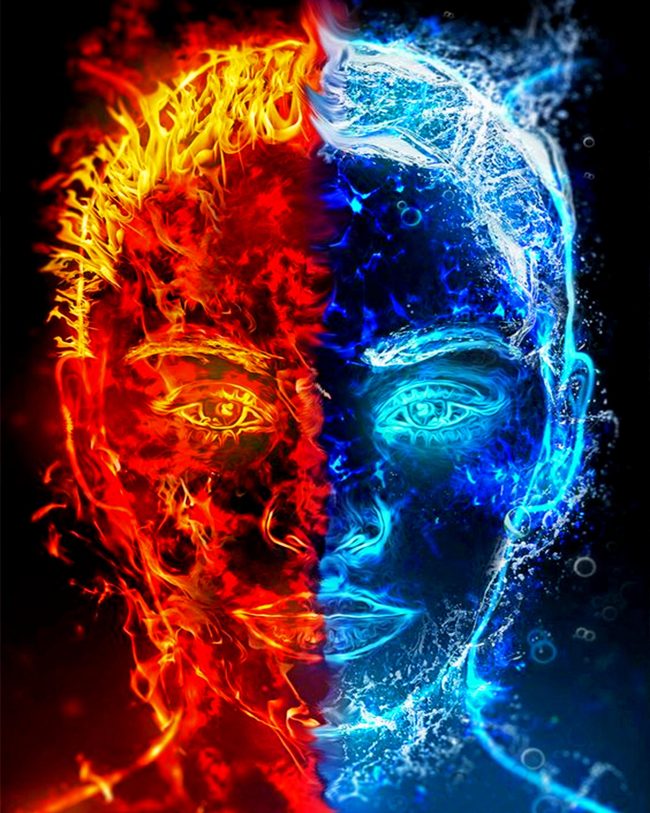 Aesthetic Fire And Ice Angel Diamond Painting