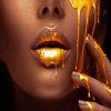 Aesthetic Golden Lips Diamond Painting