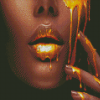 Aesthetic Golden Lips Diamond Painting