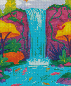 Aesthetic Purple Waterfall Diamond Painting