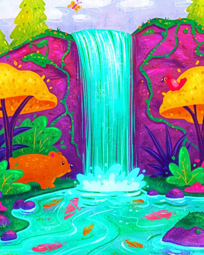 Aesthetic Purple Waterfall Diamond Painting