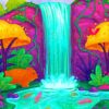 Aesthetic Purple Waterfall Diamond Painting