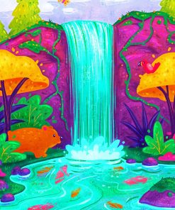 Aesthetic Purple Waterfall Diamond Painting