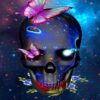 Aesthetic Skull With Butterflies Diamond Painting